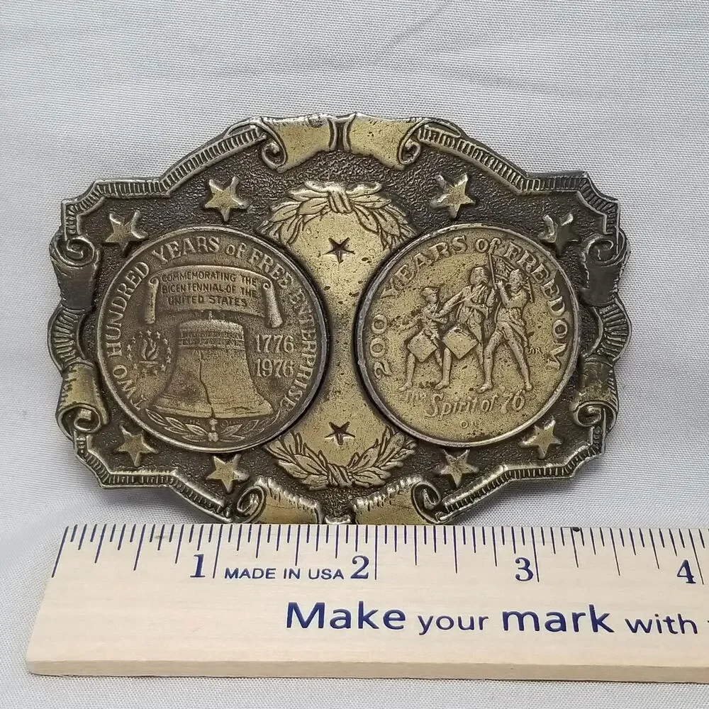 Belt Buckle 1976 Bicentennial Of The United States 200 Years Of Freedom And Free